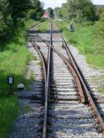 Ausfahrt aus dem Hlser Bahnhof (5.9.2010), aufgenommen aus dem letzten Wagen.