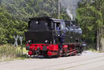 Lok 34 der MECL in Losheim am See beim Umsetzen am Endhaltepunkt Dellborner Mühle. 31.07.2019