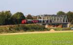 Zwischen Bohmte und Bad Essen überquert die alte Strecke der Wittlager Kreisbahn, heute VLO, den Mittel Land Kanal. Am 3.10.2014 war wieder Museumsbahn Betrieb. Lok DL 2 ist hier gerade mit ihrem Zug in Richtung Preußisch Oldendorf unterwegs.