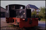 V 2, Berliner Maschinenbau Nr. 10781, der Museums Eisenbahn Minden am 22.4.1990 in Preußisch Oldendorf.