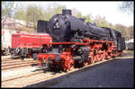 Die im Besitz von ODF befindliche Dampflok 41052 stand am 20.4.2003 noch komplett im Zechenbahnhof am Piesberg in Osnabrück.