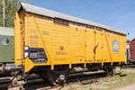 Gedeckter Güterwagen der Firma Homann, ehemals eingestellt bei der DB unter der Fahrzeugnummer 525 333 am 05.05.2016 im Zechenbahnhof Piesberg