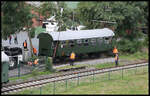 V 65001 der Osnabrücker Dampflok Freunde brachte am 30.08.2021 einen Personenwagen 3 yg vom Piesberg zum Bocketal.