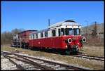 Am 18.03.2025 befanden sich die Fahrzeuge und Anlagen der meterspurigen Museumsbahn Amstetten - Oppingen noch im Winterschlaf.