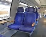 Blick in den Innenraum eines Dosto97 der Bauart DBpza 752 der DB Regio Nordost.
Aufgenommen im Mai 2018 im RE3 Stralsund Hbf nach Berlin Hbf.