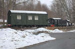 Eine Kö und ein Fakultativwagen erinnern noch an den Bahnhof der Strecke
Zwönitz - Scheibenberg. 11.02.2017 10:38 Uhr.