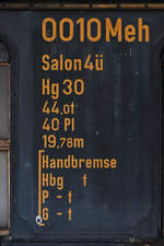 Beschriftung am Salonwagen 0010Meh Salon 4ü Hg30.