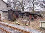 Dieser Packwagenkasten ist noch heute auf dem Bahnhofsgelnde in Thalheim zu finden, 19.01.08 Vermutlich handelt es sich um einen PW Sa 10