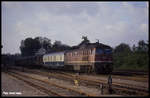 132190 war am 19.10.1991 um 10.08 Uhr in Güsen mit einem Postzug nach Berlin unterwegs.