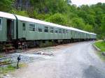 Transportbegleitwagen im Bahnhof Wolkenstein, 20.05.06