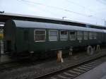 Dienstwagen am Schlu vom Sonderzug D 25791 Stralsund-Cottbus,am 12.Oktober 2013,in Stralsund.