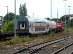 2014-06-03; Im Bahnhof Bautzen wurde ein Überführungszug gesichtet. Hier zu sehen ein IC-Doppelstockwagen, der zu Versuchsfahrten mit Messeinrichtungen versehen wurde.