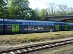 Flensburg Hbf 9.5.2016. Eingestellt in den RE7 nach Hamburg, der aus 5 Wagen besteht der brandneue  D-DB 50 80 26 -81 393-3 DBpza 783.0 mit 2 weiteren diese Typs in dem für dieses Netz neuen Außendesign.  Steuerwagen und ein weiterer waren noch im bekannten Rot gehalten.