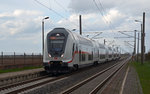 Geschoben von 146 562 durcheilte dieser Doppelstock-IC am 07.04.16 als IC 2039 aus Norddeich Mole kommend Arensdorf Richtung Halle(S).