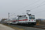 21.02.2019, IC 2063 mit Lok 147 557 Karlsruhe Hbf - Leipzig Hbf fährt durch Küps in Richtung Kronach.