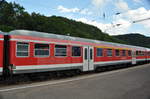 In der RB Geislingen-Plochingen war der ABnrz 418.5 (Prototyp) mit OFV/DBm Sparmodernisierung!    50 80 31-34 071 ABnrz 418.5    Geislingen (Steige)    Juli 2016 