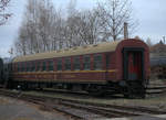 Ein Mitropa-Speisewagen abgestellt in Nossen.Er entspricht den Y-Schnellzugwagen.