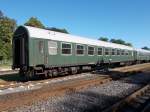 Dieser Salonwagen war am 14.und 15.Juni 2014,im planmäßigen Einsatz zwischen Bergen/Rügen und Lauterbach Mole.Aufnahme vom 15.Juni 2014 in Putbus.