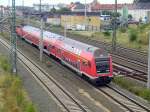 Eine RB auf dem Weg nach Halle(S)Hbf ist soeben aus Bitterfeld abgefahren.