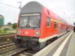 Hier RE3 nach Stralsund Hbf., dieser Zug machte am 6.7.2009 in Angerm�nde halt.