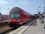 Dosto-Steuerwagen der Gattung DABgbuzf760 mit dem RE Stralsund - Pasewalk am 05.06.03 im Stralsunder Hbf.