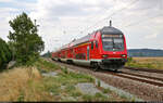 DABpbzfa <sup>762.0</sup> (50 80 80-35 384-2 D-DB) mit Schublok 146 016-1 unterwegs in Leißling.
 
🧰 Elbe-Saale-Bahn (DB Regio Südost)
🚝 RE 4882  Saale-Express  (RE18) Jena-Göschwitz–Halle(Saale)Hbf
🕓 13.8.2022 | 12:23 Uhr