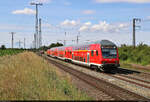 DABpbzfa <sup>762.0</sup> (50 80 80-35 361-0 D-DB) mit Schublok 146 011-2 unterwegs in Großkorbetha.
 
🧰 Elbe-Saale-Bahn (DB Regio Südost)
🚝 RE 4880  Saale-Express  (RE18) Jena-Göschwitz–Halle(Saale)Hbf
🕓 14.7.2023 | 10:33 Uhr