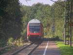 Der RE4  Wupper-Express  von Aachen nach Dortmund Hbf ber Dsseldorf u. Wuppertal Hbf, hier bei der Einfahrt von Hckelhoven-Baal.
23.09.07