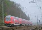 RE4866 mit Schublok 111 014 bei der Einfahrt von Stolberg (Rheinland) Hbf 13.4.2009