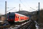 RB nach Elsterwerda am 02.03.05 vor dem ltesten Pumpspeicherwerk Europas in Niederwartha.