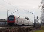 RE10427 mit Schublok 111 155 nach Dortmund am Km 28.4 der KBS485 24.3.10