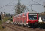 RE10410 nach Aachen (auch wenn das auf dem FIS mal wieder anders aussieht, super Wartung in Aachen!) mit Zuglok 111 154 am Km 28.8, 18.4.10