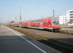 Hier ein RE50 von Leipzig Hbf. nach Dresden Hbf., bei der Ausfahrt am 22.4.2011 aus Leipzig Hbf.