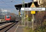 RB nach Koblenz mit Steuerwagen in Front im Bf Bonn-Oberkassel - 25.11.2011