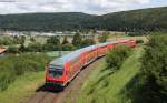 RE 19037 (Stuttgart Hbf-Singen(Htw) mit Schublok 146 206-8 bei Mhringen 14.7.12