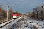 RB bei der Einfahrt in Zwickau Plbitz nach Zwickau Hbf, Schublok ist 143 205-3.