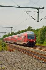 Ein RE4 Zug durch Korschenbroich ist hier zusehen auf seinem Weg nach Dortmund.