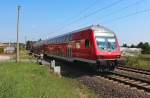Am 16.07.2014 fährt die RB 17212 aus Dresden Hbf nach Zwickau (Sachs) Hbf am Bk Niederhohndorf vorbei. Schublok war an jenen Tag die 143 157-6