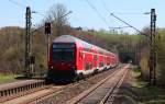 Am 15.04.2015 durchfährt der RE9 den Haltepunkt Eilendorf.