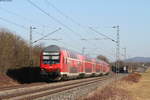 RE 19450 (Aalen Hbf-Stuttgart Hbf) mit Schublok 111 075-8 bei Mögglingen 14.2.17