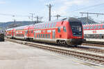 Ein wichtiger Bestandteil im S-Bahn Verkehr in der S�dweststeiermark sind seit Fahrplanwechsel 2025 die angemieteten DB Dosto . Abgestellt am Graz K�flacher Bahnhof am 4 September 2026 