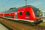Ein Doppelstock-Steuerwagen der Bauart 766 bildete am morgen des 19.7.2013 den letzten Wagen in RE 4853 zur Fahrt nach München Hauptbahnhof.