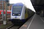 BREMEN, 14.10.2008, ein Nahverkehrszug der Bahngesellschaft metronom nach Hamburg Hbf kurz vor der Abfahrt im Hauptbahnhof