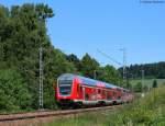 IRE 4714 (Konstanz-Karlsruhe Hbf) mit Schublok 146 235-7 am km 70,0 17.6.09