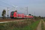 In umgekehrter Reihenfolge fuhr am 08.10.2010 der RE der Linie 2 zwischen Cottbus und Berlin Hbf (tief).