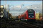 Ein Dosto der Bauart 763? am RE7 bei der Einfahrt in Solingen Hbf