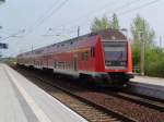 Steuerwagen der Gattung DABbuzf778 am Ende eines RE in Greifswald Sd.