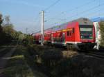 RE 3717 mit Doppelstock-Steuerwagen 3.Gattung auf den Weg nach Werdau am Kilometer 68,0 H�he Ortseingang Langenhessen.