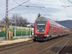Am 8.1.05 fhrt die Rb 36255 von Frankfurt/M HBf kommend nach Heidelberg HBF ber Bensheim, Weinheim(Bergstrae),Mannheim -Friedrichsfeld.Hier im Bahnhof Ltzelsachsen.