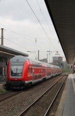 Hier fhrt dieser Doppelstochsteuerwagen am schluss eines RE 6 nach Minden am 23.9.